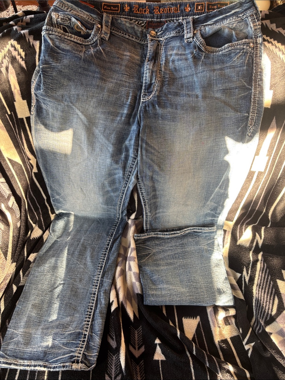 Rock Revival Women's Faded Blue Flare Jeans